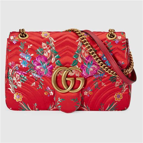 gucci floral marmont bag|gucci marmont bag used.